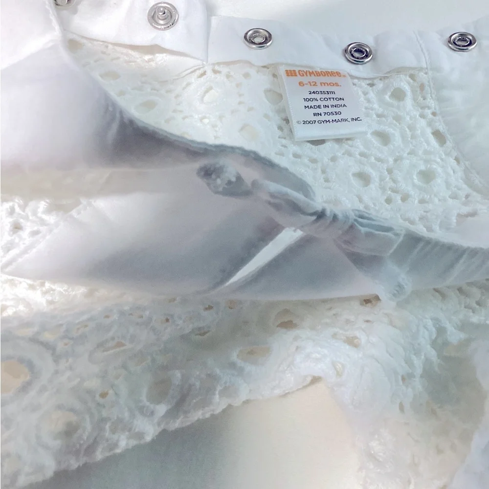 Gymboree white eyelet 6-12 months girls dress